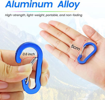 Mini Carabiner Clip Aluminum Lightweight D-Shape Spring - Image 4