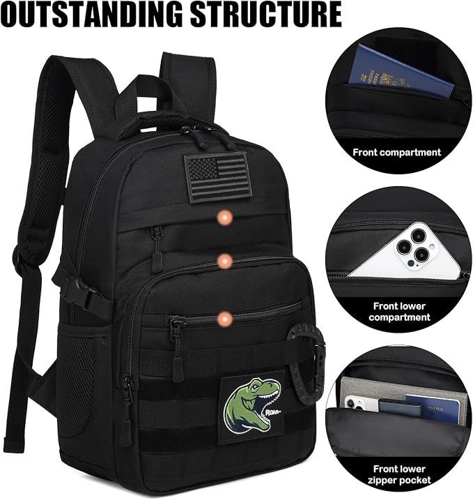 Kids Tactical Backpack Army Molle Bookbag Military Boys Backpack - Image 3