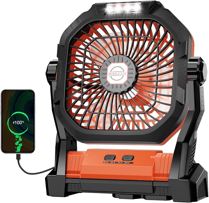 Camping Fan Rechargeable, 20000mAh Battery Powered Portable Fan by Unknown