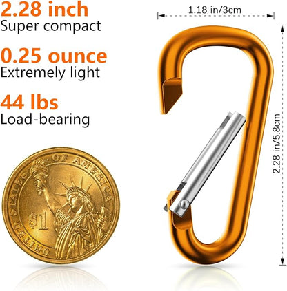 sprookber 2.28" Small Carabiner Clip Keychain, D Ring Caribeaner Clip, Key Clip - Image 2