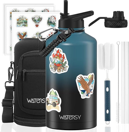 87oz Insulated Water Bottle, BPA Free&Leak Proof, 1.5 Gallon Stainless Steel by Watersy