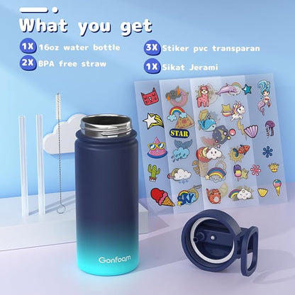 Kids Water Bottle, 16oz Water Bottles Kids - Image 3