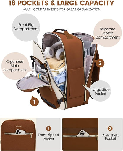 LOVEVOOK 50L Travel Backpack for Women & Men, Airline Approved Carry On Luggage - Image 4