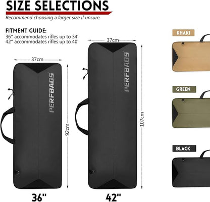 Single Rifle Case Bag, Tactical Padded Soft Gun Case w/MOLLE System, Wide - Image 6