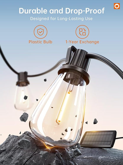 addlon 78FT Solar String Lights Outdoor, Waterproof Solar Powered Outside Lights - Image 2