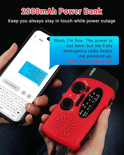 Esky Emergency Hand Crank Radio 7400mWh - Image 4