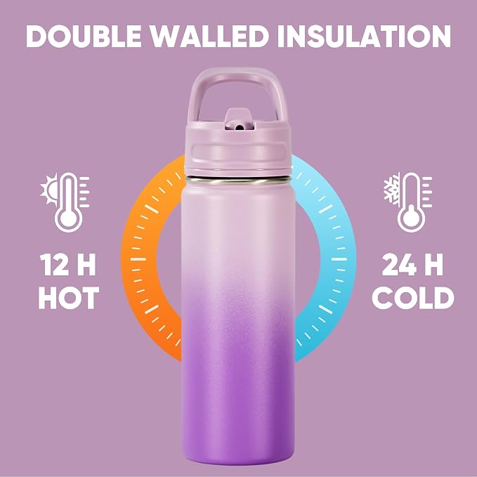 Fijinhom 2 Pack 18oz Insulated Stainless Steel Water Bottle - Image 5