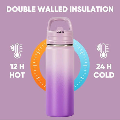 Fijinhom 2 Pack 18oz Insulated Stainless Steel Water Bottle - Image 5