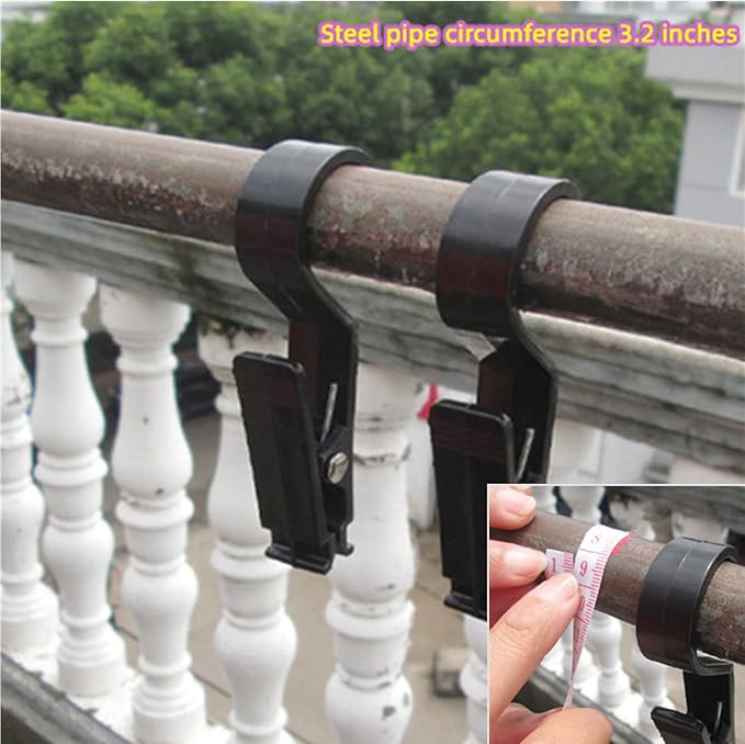 8 Pcs Hooks Clip Super Strong Black Plastic Clips Laundry Hooks Clothes Pins - Image 4