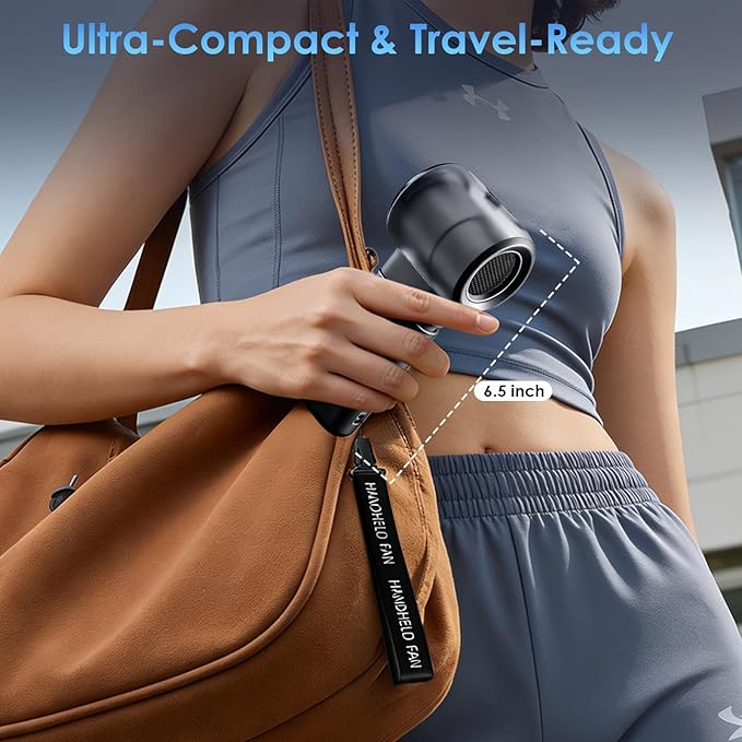 Portable Misting Fan Handheld Powerful Turbo Fan, 100 Speeds, 6000mAh - Image 7