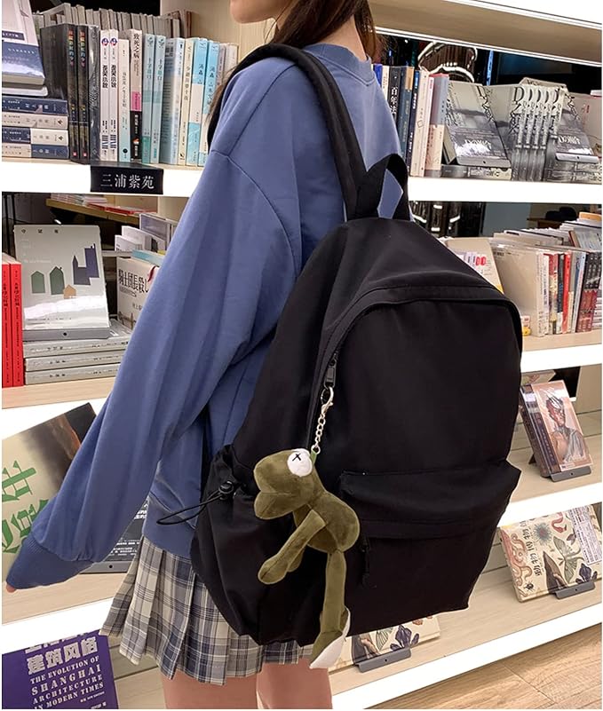 PAUBACK Black School Backpack for Girls Women Waterproof High School Book Bag - Image 5