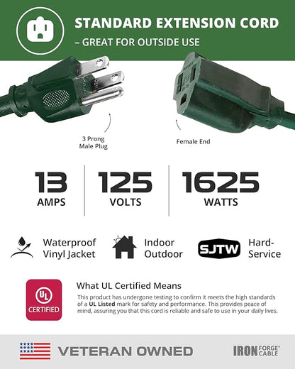 Iron Forge Cable 2 Pack Weatherproof 25 Ft Outdoor Extension Cord - Image 3
