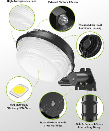 LED Barn Light 150W, Yard Area Light Dusk to Dawn Outdoor Lighting - Image 6