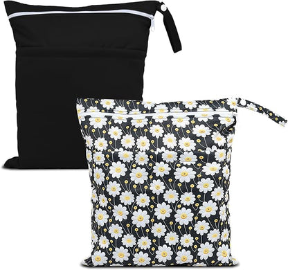 Wet Dry Bags 2 Pack, Waterproof Reusable Travel Bags by Welcometoeaxin