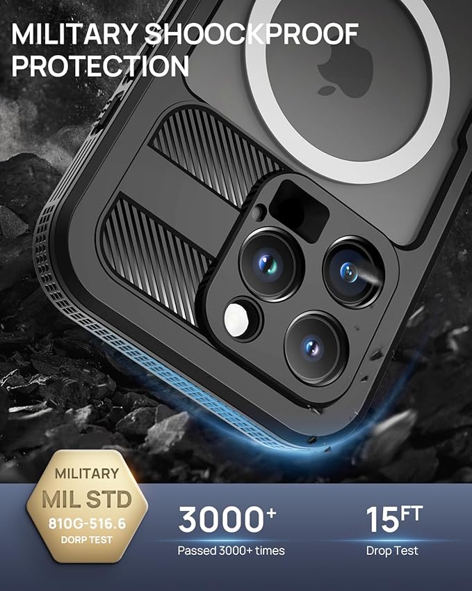 Lanhiem Magnetic for iPhone 16 Pro Case, IP68 Waterproof Dustproof Case - Image 6