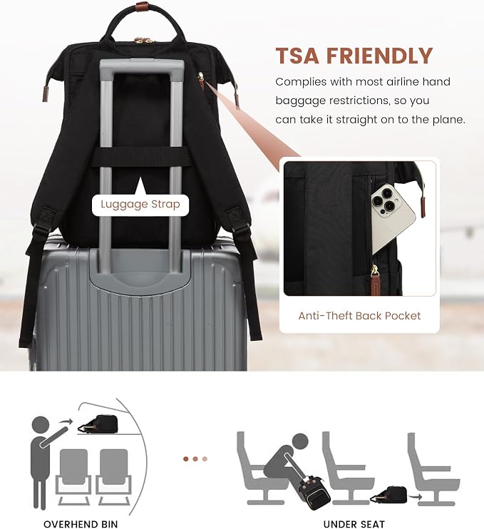 LOVEVOOK Laptop Backpack for Women, 17.3'' Waterproof Nurse Bag Teacher Work - Image 7