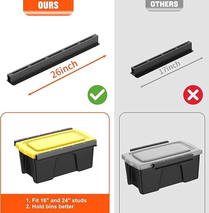 TORACK Garage Ceiling Bin Storage Rack, Adjustable Heavy Duty Overhead Tote - Image 6
