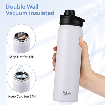 HASLE OUTFITTERS Insulated Water Bottle 22 oz Double Wall Stainless Steel Water - Image 4