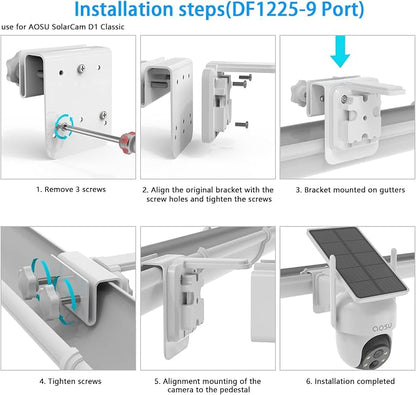Gutter Mount for AOSU Solar Security Cameras Outdoor Wireless and ANSQUE - Image 3