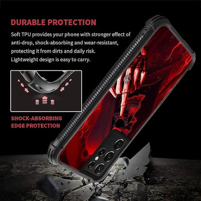 for Samsung Galaxy S21 Ultra Case, Gestures Funny Skull Pattern Graphic Design - Image 6
