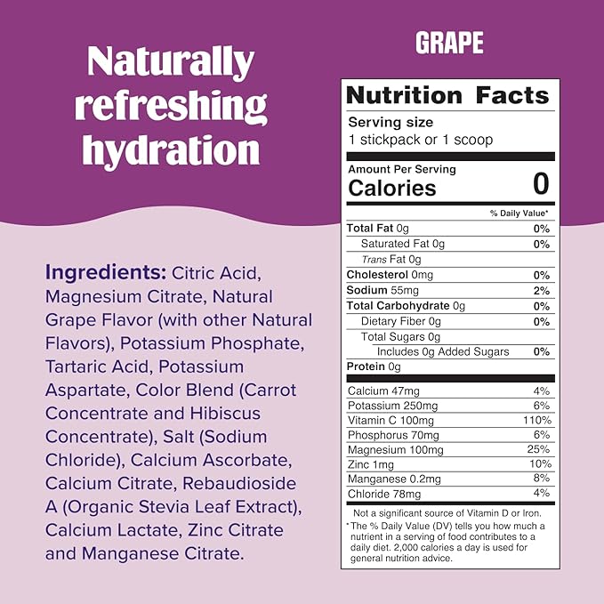 Ultima Replenisher Daily Electrolyte Powder Drink Mix – Sugar Free – Grape - Image 3