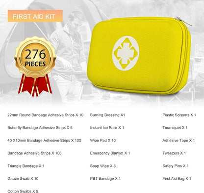 276PCS Hiking First Aid Kit for Home Personal Emergency Supplies Compact Bag - Image 2