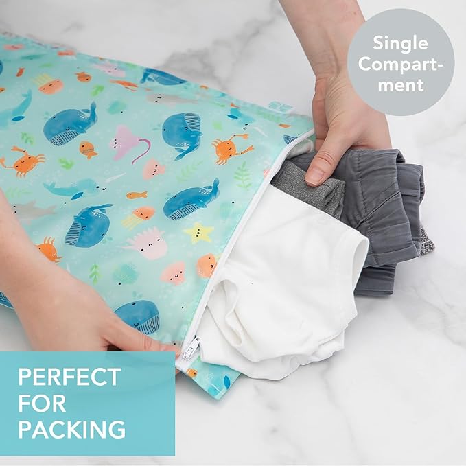Bumkins Waterproof Wet Bag for Baby, Swim Suit, Cloth Diapers, Pump Parts - Image 2