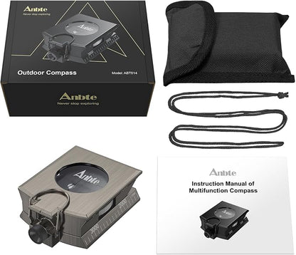 Anbte Compass Hiking Survival, IP65 Waterproof Metal Compass - Image 9