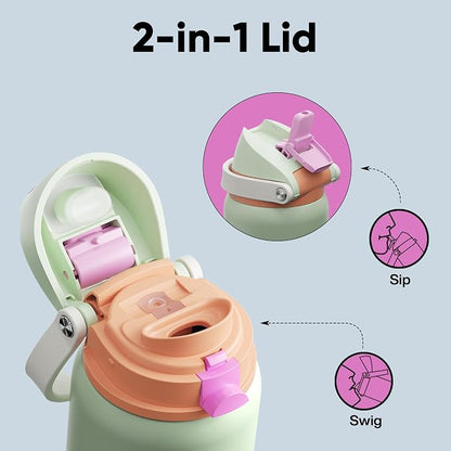 Insulated Water Bottle with Straw - Image 3