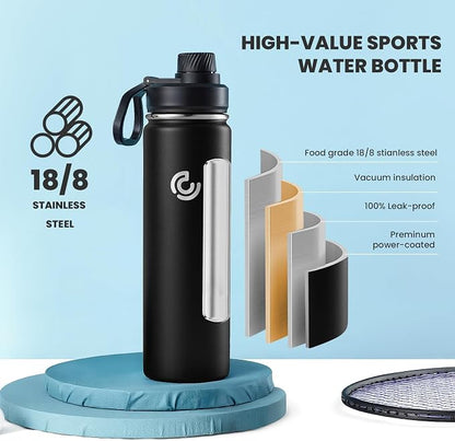 Sports Water Bottle 22oz, Insulated Water Bottle - Image 3