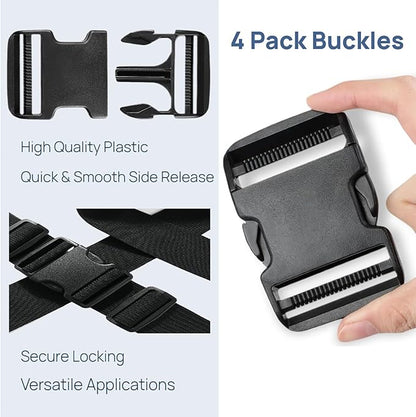 4 Pack 1.5 Inch Buckle Quick Side Release, Heavy Duty Plastic Side Release - Image 2