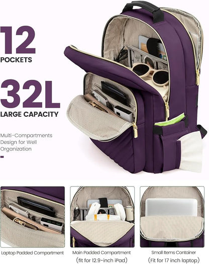 LOVEVOOK Laptop Backpack for Women, Travel Computer Work Bags - Image 2