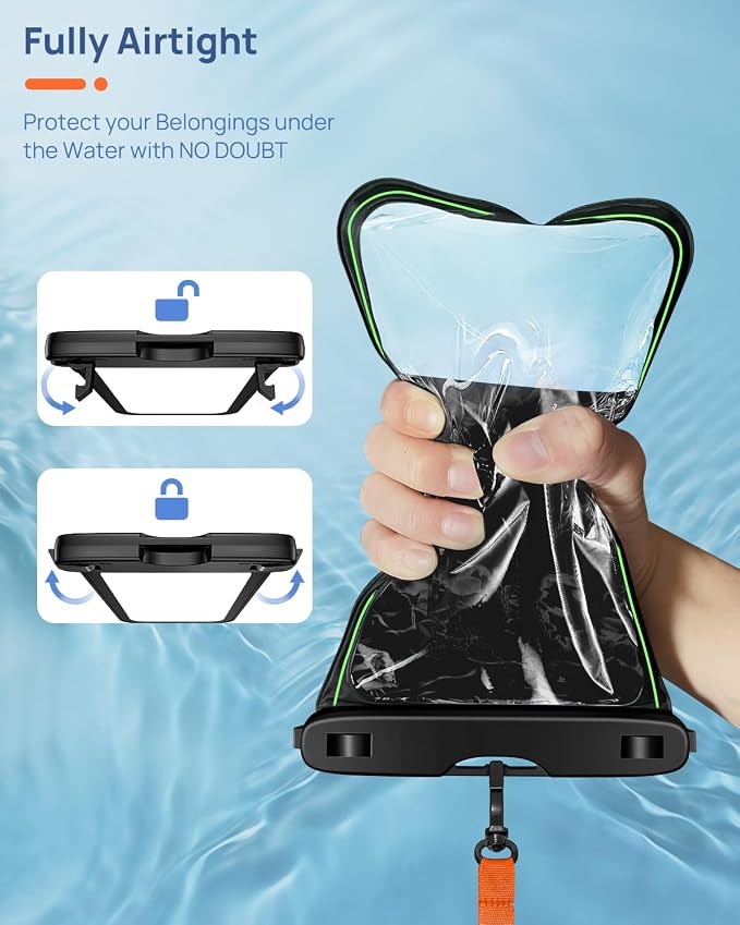 Lanhiem 10.5" Large Floating IP68 Waterproof Phone Pouch, Universal IPX8 Dry - Image 4