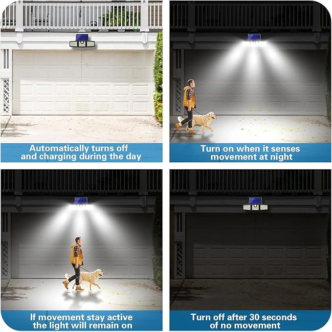 AmeriTop Solar Lights Outdoor, 2 Pack 128 High Brightness LED Cordless Solar - Image 6