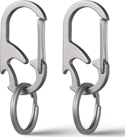 TISUR Titanium Carabiner Keychain Clip, Anti-Lost Key Ring Holder, Self-Locking by TISUR