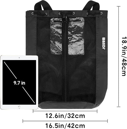 WANDF Swim Bag Mesh Drawstring Backpack Beach Backpack - Image 8