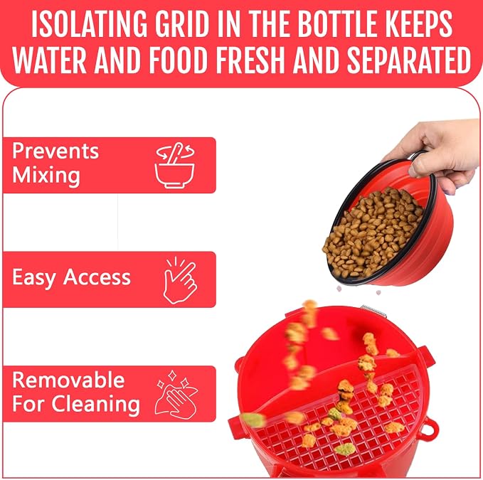 Dog Travel Water Bottle W/Collapsible Bowls - Image 5
