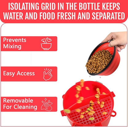 Dog Travel Water Bottle W/Collapsible Bowls - Image 5