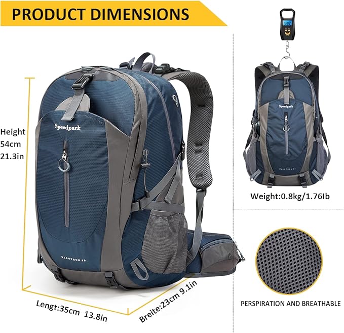 SPEEDPARK Hiking Backpack 40L Waterproof Hiking Daypack - Image 3