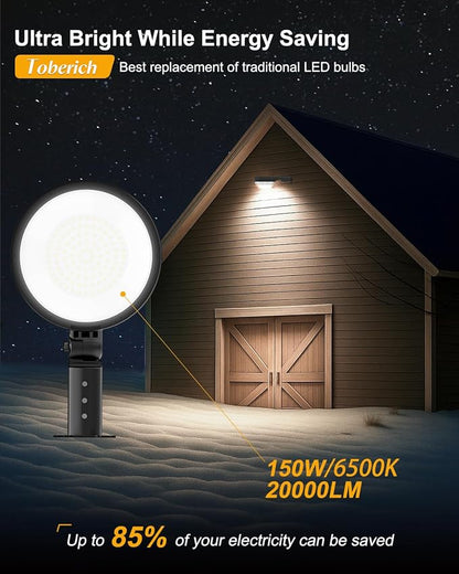 toberich LED Barn Light 4 Packs, 150W 20000LM Yard Area Lights Dusk to Dawn - Image 2
