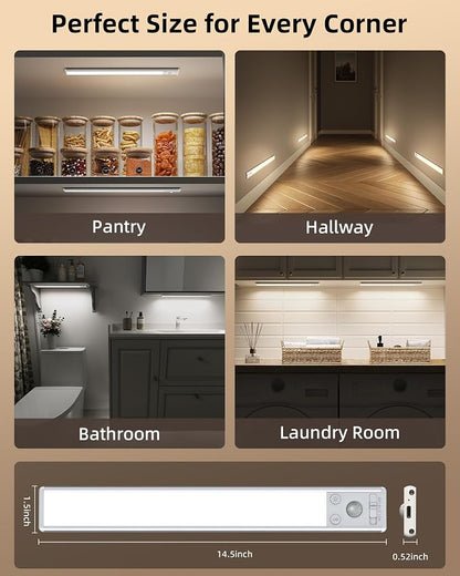 EZVALO 134 LED Under Cabinet Lights, 4000mAh Rechargeable Motion Sensor Light - Image 8
