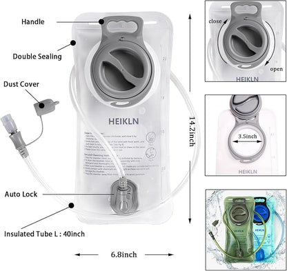 HEIKLN Hydration Bladder 1.5L-2L-2.5L-3L, Leak Proof Water Reservoir, BPA Free - Image 2