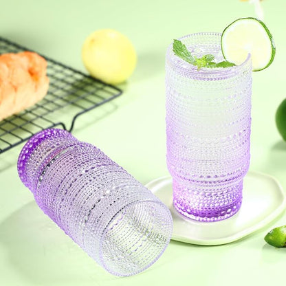 Large Capacity 16 oz Hobnail Drinking Glasses Set of 6, Vintage Glassware - Image 4