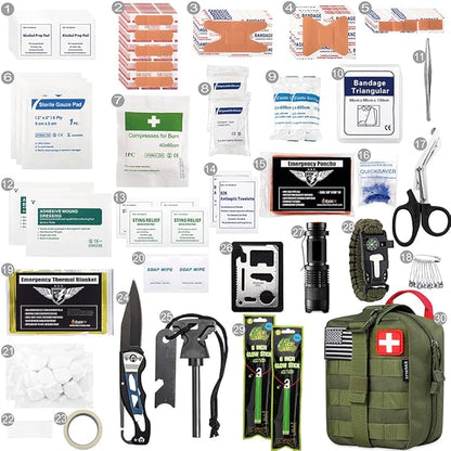 EVERLIT 250 Pieces Survival First Aid Kit IFAK EMT Molle Pouch Survival Kit - Image 3