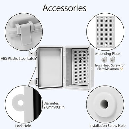 Junction Box, ABS Plastic, IP65 Waterproof Dustproof Universal Electrical - Image 5