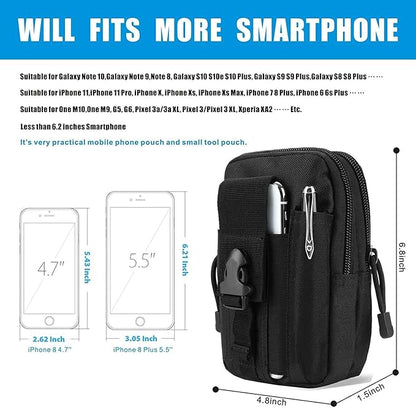 Belt Pouch, Tactical Molle Phone Pouch EDC Utility Pouches Waist Bag, Small - Image 2