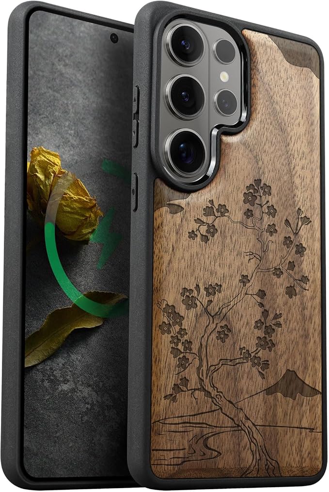 Carveit Magnetic Wooden Case for Samsung Galaxy S26 Ultra Case 2026, TPU by Carveit
