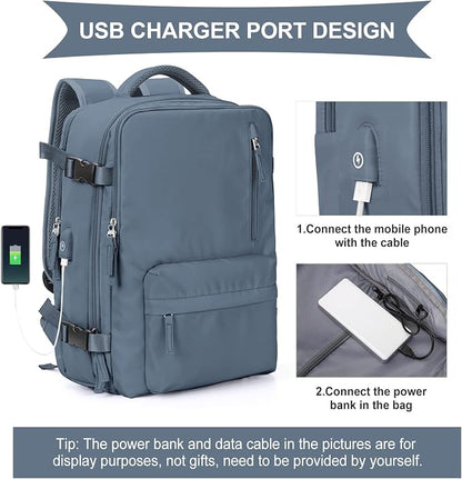 WONHOX Large Travel Backpack Carry on Flight Approved Laptop Work Business - Image 3
