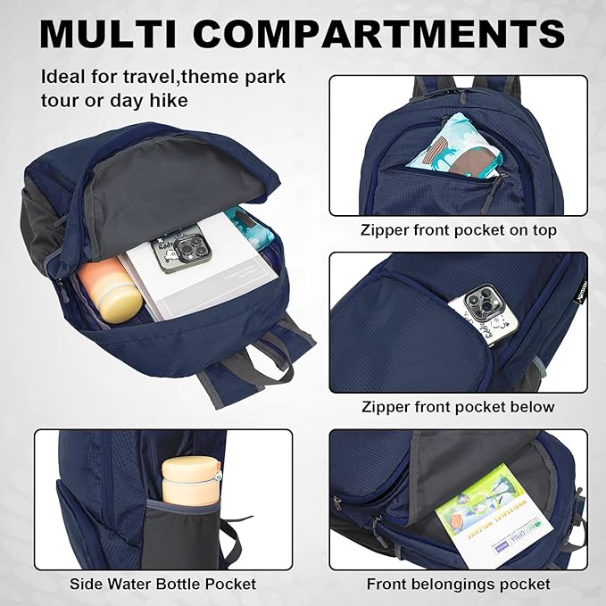 HOLYLUCK 20L lightweight packable Hiking Daypack Foldable Backpack - Image 3
