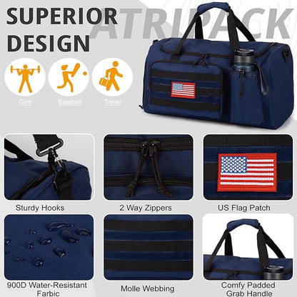 Tactical Gym Bag for Men, 60L Large Capacity Duffle Bags - Image 6